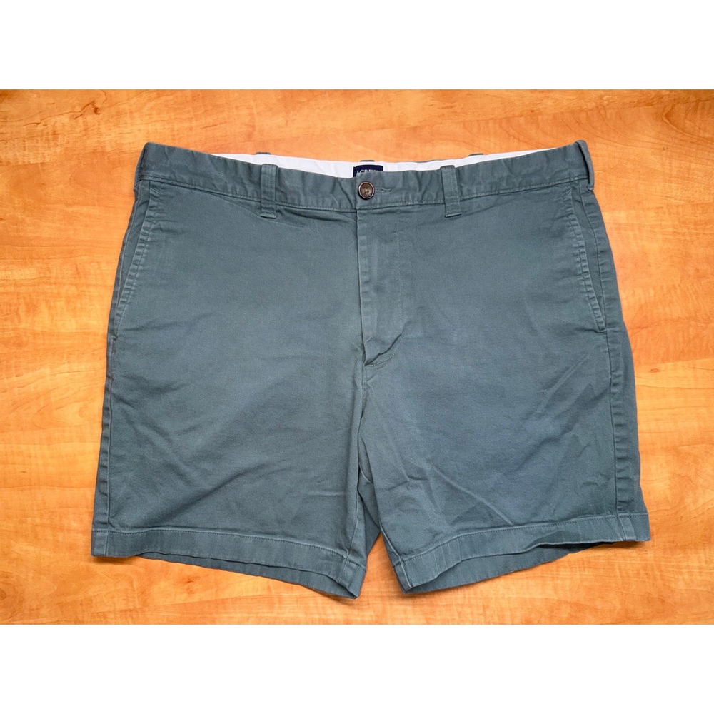 J.Crew Re-Imagined Mens 36 Green 7 Inch Inseam Stretch Chino Shorts
